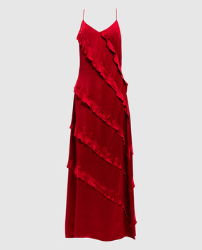 Twinset Червона сукня максі з оборками 242TT2431
