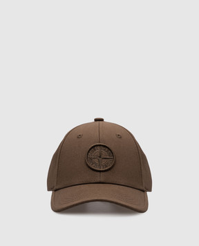 Stone Island Дитяча кепка кольору хакі з вишивкою емблеми логотипа K1S169100912S0065