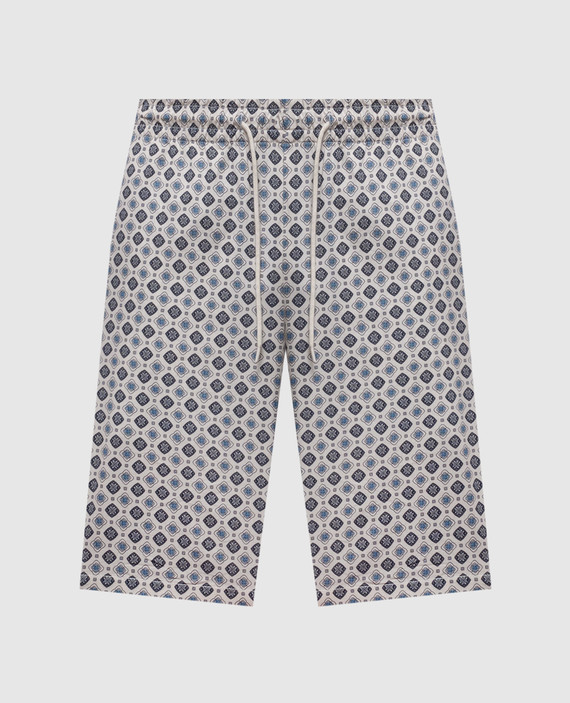 White VINCENTO shorts in a geometric pattern