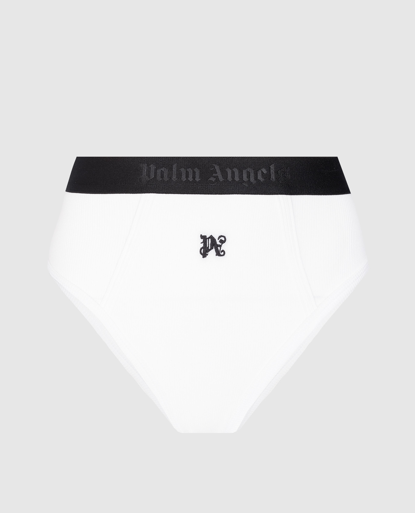 

Белые трусики с контрастной вышивкой монограммы, Белый, Трусики