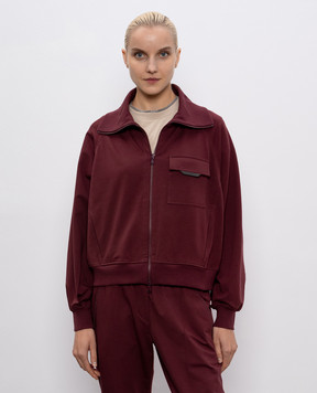 Brunello Cucinelli Бордова спортивна куртка з ланцюжком моніль MP827SN706