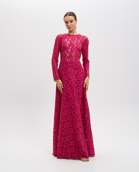 Valentino Розовое платье из кружева HB3VS1DW