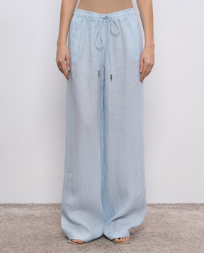 Ermanno Scervino Голубые палаццо из льна D462P723YBY