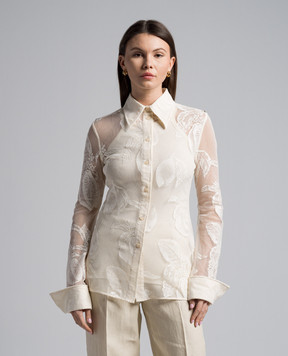 Max Mara Sportmax Бежевая блуза ASTI с кружевом ASTI
