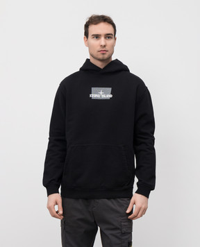 Stone Island Черные худи с принтом логотипа K1S156100660S0094