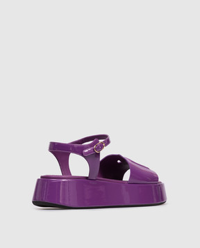 Dolce&Gabbana Дитячі фіолетові шкіряні лаковані босоніжки D11341A13283536
