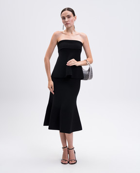 Twinset Чорна спідниця міді з логотипом 252TP3412