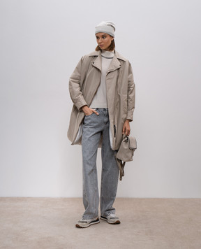 Brunello Cucinelli Бежевый плащ с цепочкой мониль MB5749664P