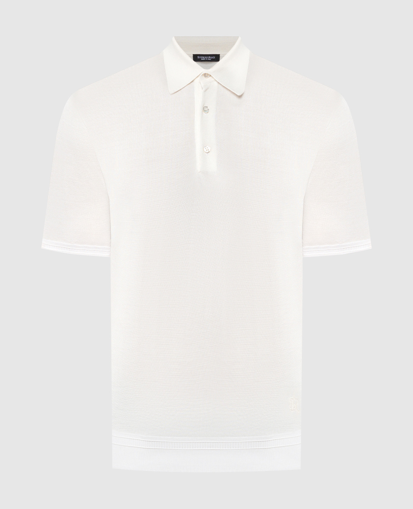 White silk polo shirt