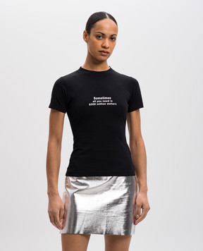 Vetements Черная футболка с надписью WA66TR610B