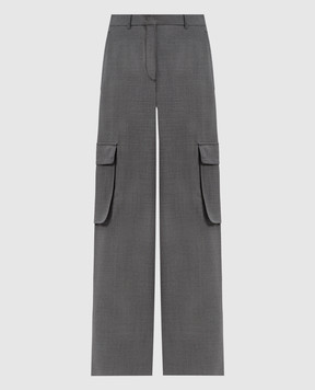 Max Mara Серые штаны карго GHIERA из шерсти GHIERA
