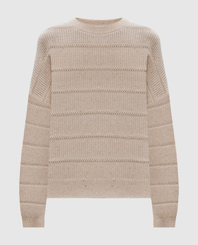 Brunello Cucinelli Бежевий светр з кашеміру та шовку MBM738200P
