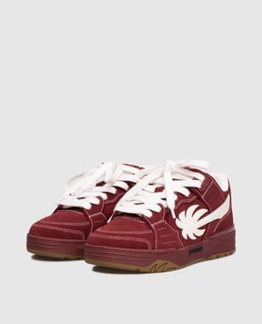 Palm Angels Бордовые замшевые кроссовки Venice PMIA101F25LEA003
