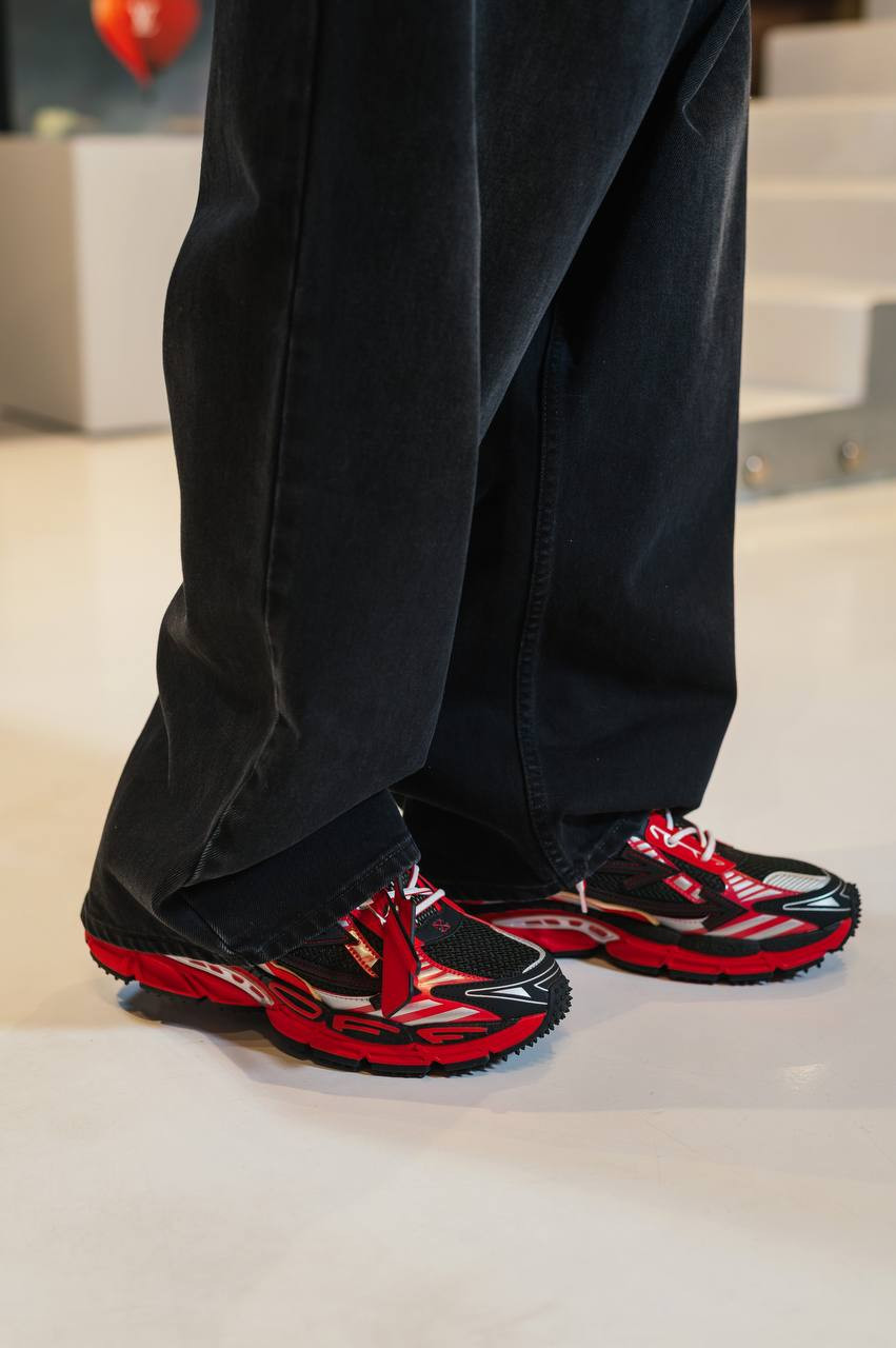 Off-White Красные кроссовки BE RIGHT BACK OMIA295W24FAB001 изображение 6