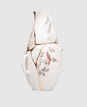 SELETTI Біла порцелянова ваза Kintsugi з позолотою 24 карат 09675