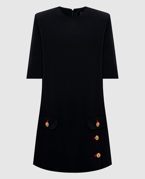Versace Черное платье из шерсти 10170511A12052