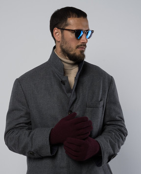 Brunello Cucinelli Бордовые перчатки из кашемира и замши. M2292118