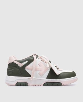 Off-White Рожеві шкіряні скросівки з тисненням логотипа OWIA259F24LEA005