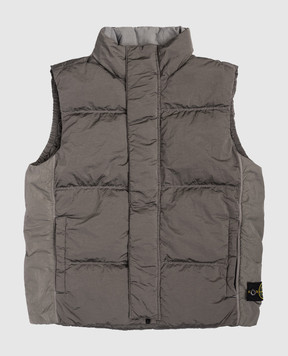 Stone Island Дитячий пуховий жилет кольору хакі з логотипом K2S16G100001S00191012