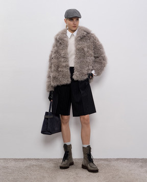 Brunello Cucinelli Бежевий джемпер з кашеміру з ланцюжком моніль M12212604P
