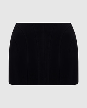 Thierry Mugler Черная юбка мини с шерстью 25S1JU0568196