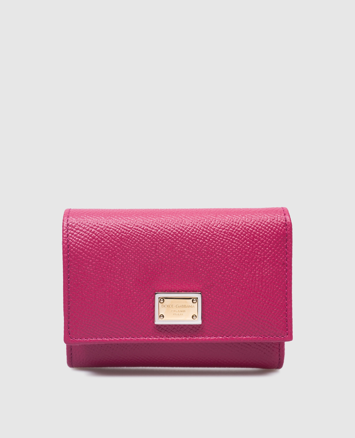 Pink leather purse with logo
