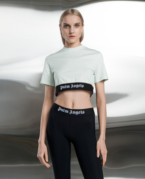 Palm Angels Зелена футболка з візерунком логотипа PWAA051S24JER001