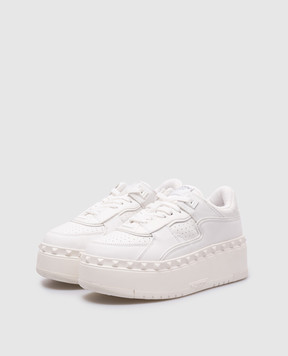 Valentino Белые кожаные кроссовки FREEDOTS XL 6W2S0IG5RDG