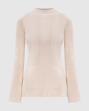 Twinset Бежевый джемпер из шерсти и кашемира 252TP3571