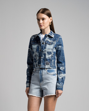 Versace Jeans Couture Синяя джинсовая куртка Magazine с патчем логотипа 76HAS43CDW074SS0