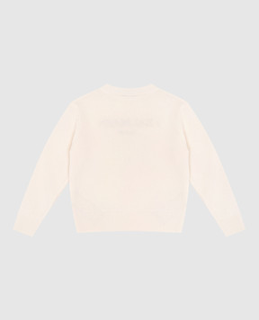 Balmain Дитячий бежевий светр з вовни і кашеміру з логотипом BX9P60Z3294610