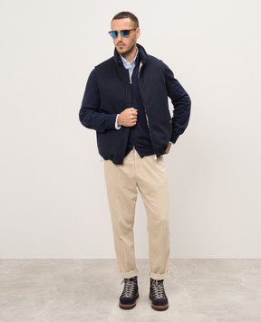 Brunello Cucinelli Синий кардиган из шерсти и кашемира M2400106