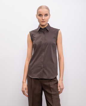 Brunello Cucinelli Коричневий топ з ланцюжком моніль M0091MA616
