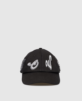 Off-White Черная кепка с вышивкой логотипа OMLB069F24FAB00A