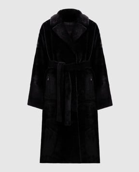 Babe Pay Pls Коричневая двусторонняя дубленка  2419MERINO