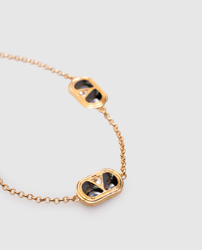 Valentino Золотистий браслет з кристалами та перлиною Swarovski 6W2J0X90NBS