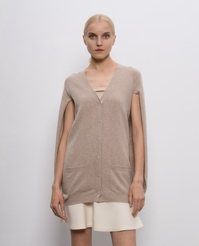 Brunello Cucinelli Бежевий кардиган з кашеміру M12112206