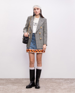 Valentino Синяя юбка джинсовая мини с узором 6B3DD19Z94U