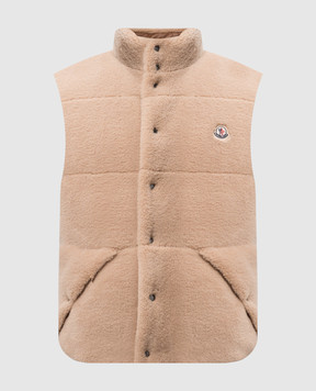 Moncler Бежевый двухсторонний пуховой жилет Colbricon J20911A001485981L