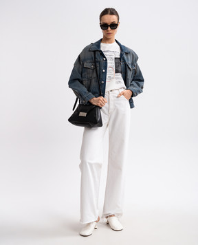 Maison Margiela MM6 Синяя джинсовая куртка с винтажным эффектом S52AM0319M30017