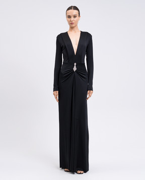 Victoria Beckham Чорна сукня з кристалами 1325WDR006596A