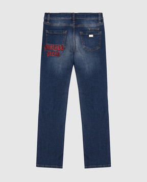 Philipp Plein Детские синие джинсы с прорехами BDT0024610