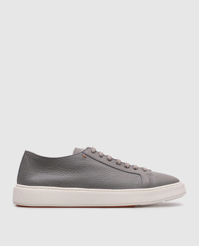Santoni Сірі шкіряні кеди DAMPS MBCD21571BARCMMD