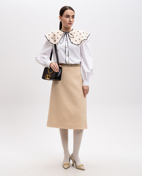 Valentino Белая блуза с акцентным воротником 6B3AB7B35A6