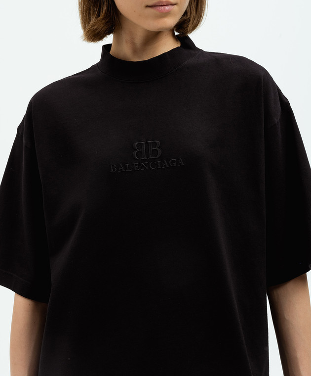 Balenciaga - Черная футболка с логотипом 764235TQVS8 купить в Symbol