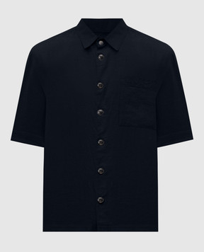 Cashmere&Whiskey Синяя рубашка с леном 0335900264