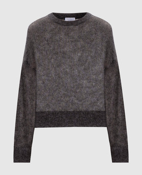 Brunello Cucinelli Сірий джемпер з вовною з люрексом MBG775500