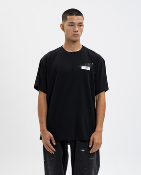 Maison Margiela MM6 Чорна футболка з нашивкою логотипа SH2GC0030M20048