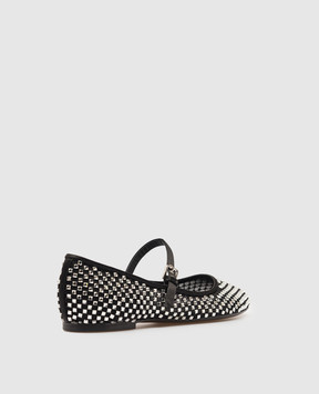 Dolce&Gabbana Черные балетки с кристаллами CB0209AQ522