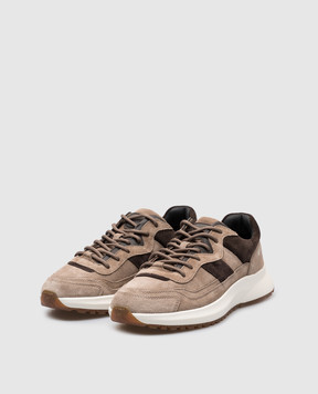 Bally Бежевые замшевые кроссовки Outline MSK0CJSU036